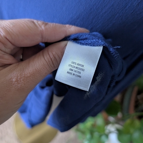 Alya Women's Size Small Blue Embroidered Florals Bell Hem Pullover Blouse - Picture 8 of 10